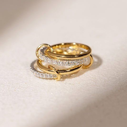 LOCEVIA – Mehrreihiger Ring in Bicolor-Optik