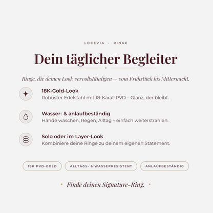 LOCEVIA – Offener Wellenring mit Schmuckstein