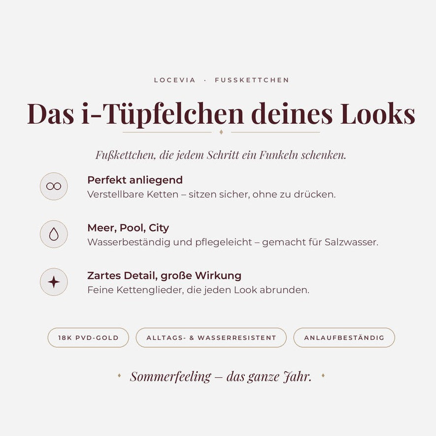 LOCEVIA – Doppelreihiges Schmetterlings-Fußkettchen