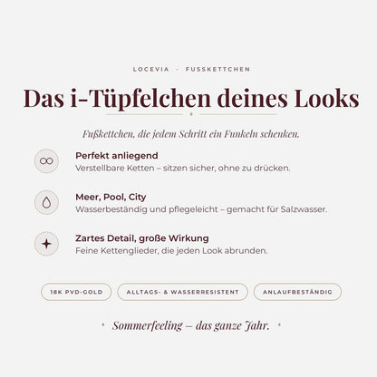 LOCEVIA – Doppelreihiges Schmetterlings-Fußkettchen